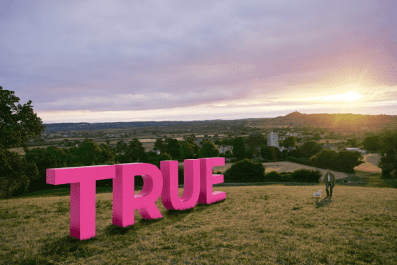 Truespeed's logo sits in the middle of Somerset's countryside as the broadband provider continues to expand their network across the South West