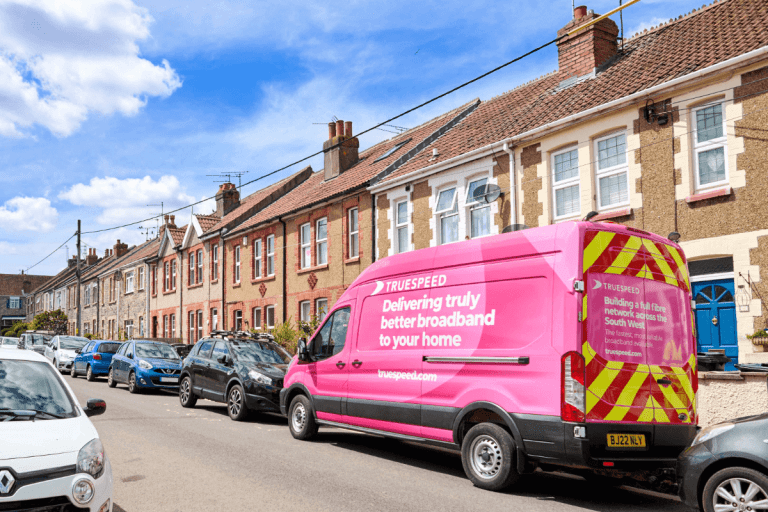 A Truespeed van at a customer's home